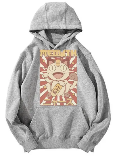 Discover Retro Japanese Style Meowth Poket mons Hoodie