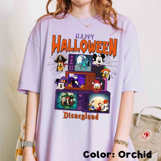 Discover Disney Characters Halloween Shirt, Haunted Mansion T-shirt, Nightmare Before Christmas Shirt, Hocus Pocus Sanderson Sisters, Disneyland Trip