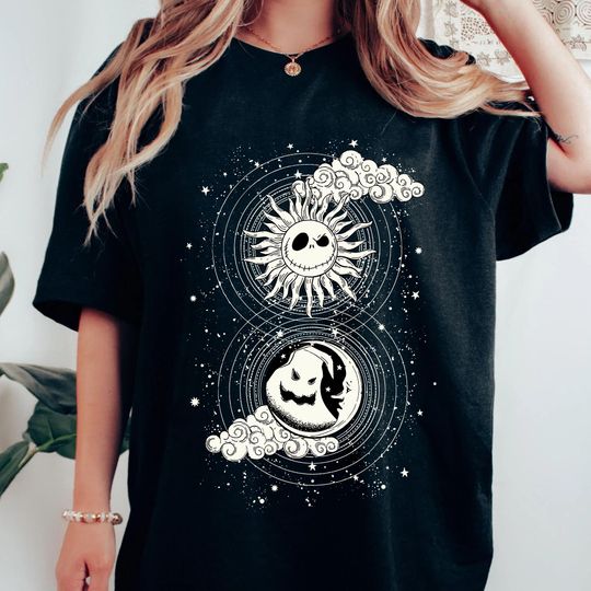 Discover Disney Halloween Oogie Boogie Jack Skellington Celestial Shirt, Nightmare Before Christmas Shirt, Disneyland Halloween Party, Spooky Season