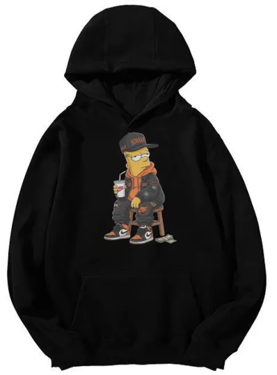 Unisex Bart Simpson Streetwear Graphic Hoodie – The Simpsons Urban Fashion
