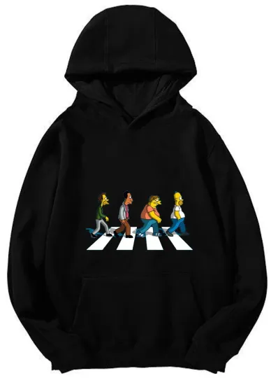 The Simpsons Abbey Road Hoodie - Parody Scene Design Unisex Hoodie