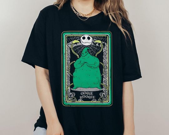 Discover Jack Skellington Oogie Boogie Tarot Card Comfort Colors Shirt, Nightmare Before Christmas T-shirt, Disney Halloween Party, Spooky Season