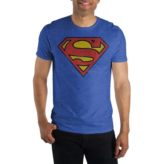 Discover DC Comics Superman Classic Logo Distressed Royal T-Shirt