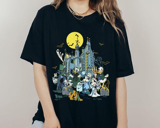 Discover Mickey And Friends Haunted Mansion Comfort Colors Shirt, Goofy The Hatbox Ghost T-shirt, Disney Scary Movie Tee, Disneyland Halloween Party