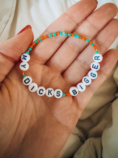 Discover Life of a showgirl bracelet, father figure lyric bracelet, funny lyric bracelet, Taylorr Swifts lyric bracelet, friendship bracelet