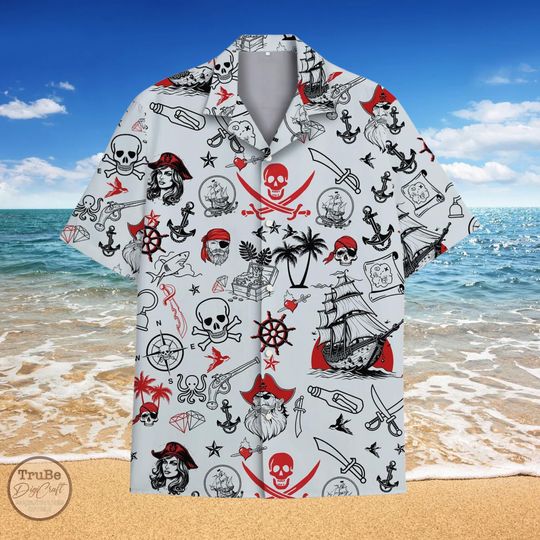 Discover Pirate Skull Hawaiian Shirt
