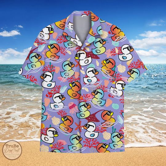 Discover Funny Duck Aloha Shirt, Ocean Hawaii Button-Down Shirt