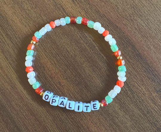 Discover Life of a Showgirl bracelet, Life of a Showgirl beaded bracelet, Life of a Showgirl, Life of a Showgirl bracelet, taylor version bracelet, Opalite