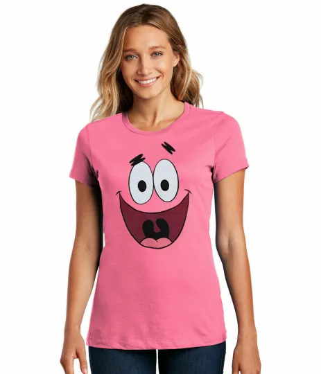 SpongeBob Patrick Star Face Junior Women's T-Shirt