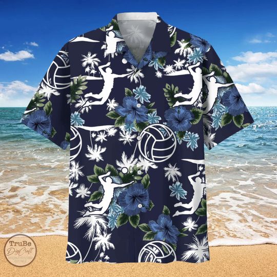 Tropical Volleyball Hawaiian Shirt, Summer Sport Gift