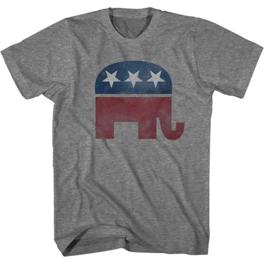 Discover Republican Party Elephant Logo Vintage T-Shirt