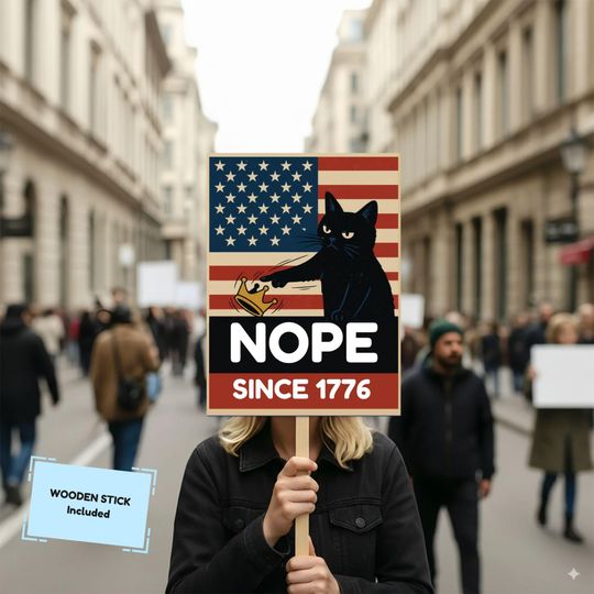 Discover No Kings in America Protest Sign, Anti MAGA Protest Sign for Freedom and Democracy, Trump Political Sign, Since 1776 Patriotic Statement