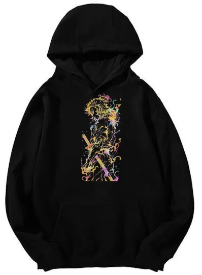 Flame - Styled Anime Katana Graphic Hoodie