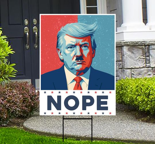 Resistance Nope To Fascism Yard Sign - Resist Hate Lawn Sign, Anti-Trump Sign, Resist Racism, Resist Fascism Yard Sign