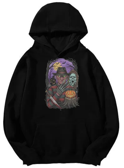 Unisex Freddy Krueger Halloween Graphic Hoodie