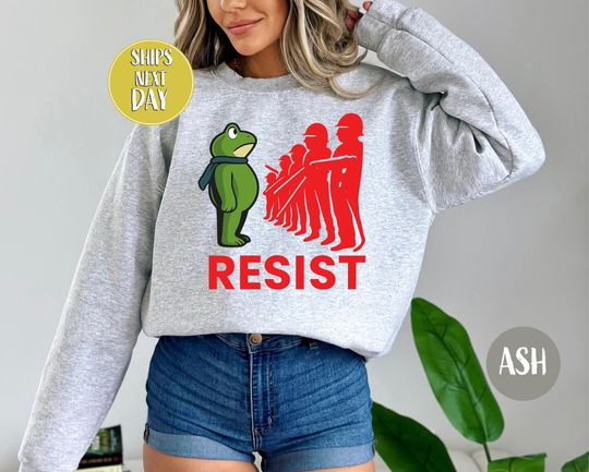 Discover Protest Sweatshirt: Portland Frog Sweatshirt, Anti Fascism Sweatshirt, Stand Strong Frog