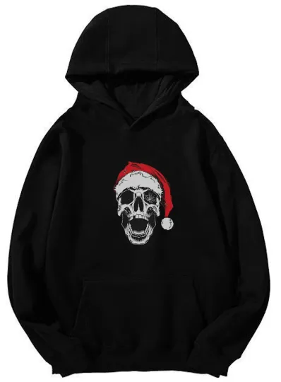 Discover Christmas Santa Skull Hoodie