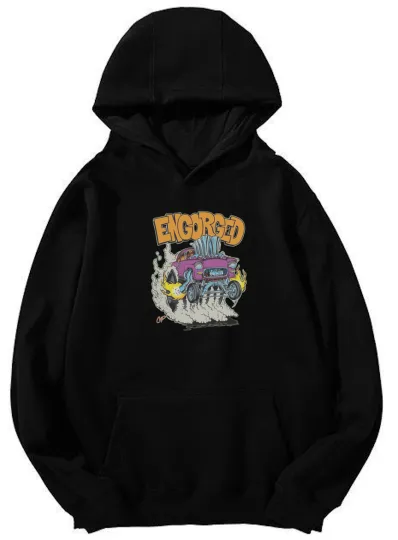 Discover Unisex "Engorged" Hot Rod Graphic Hoodie – Perfect Gift for Car Enthusiasts