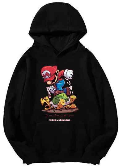 Super Mario Retro Jump Hoodie - Japanese Style Game Scene Design Unisex Hoodie