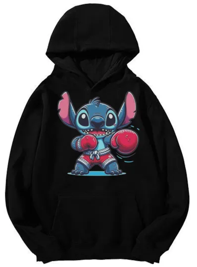Discover Lilo & Stitch Boxing Stitch Graphic Unisex Hoodie