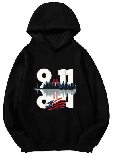 9/11 Never Forget Hoodie - Patriotic Tribute Design Unisex Hoodie