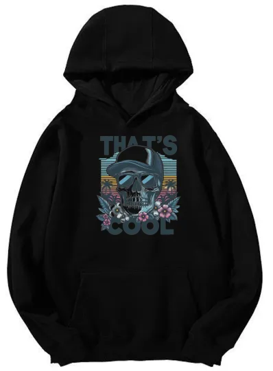 Discover "That's Cool" Tropical Skull Graphic Hoodie – Gift for Beach & Edgy Style Lovers
