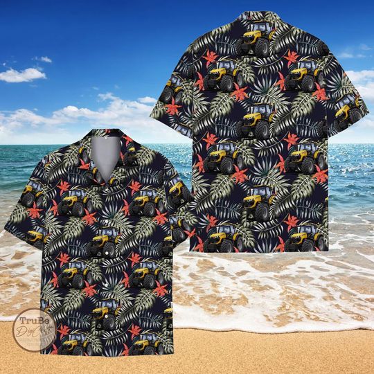 Discover Tropical Tractor Hawaiian Shirt: Floral Aloha Summer Vacation Outfit