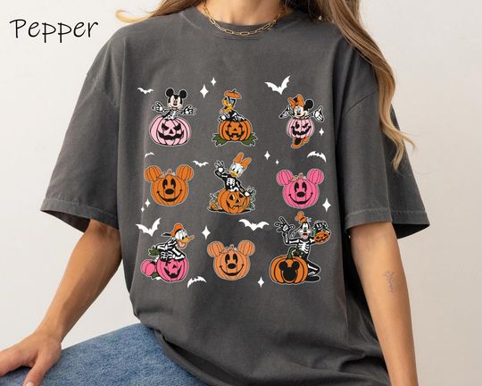 Discover Mickey And Friends Halloween Pumpkin Shirt, Disney Autumn Fall Season T-shirt