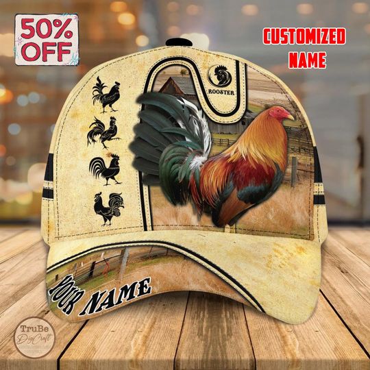 Discover Personalized Rooster Baseball Cap: Adjustable Farmer Gift