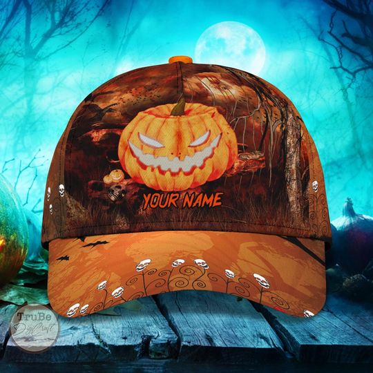 Personalized Pumpkin Halloween Baseball Cap