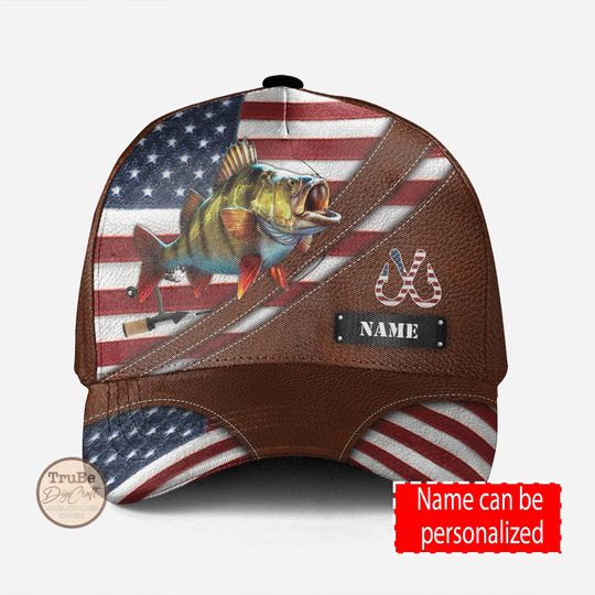 Discover Personalized Fishing US Flag Cap: Custom Name Baseball Cap