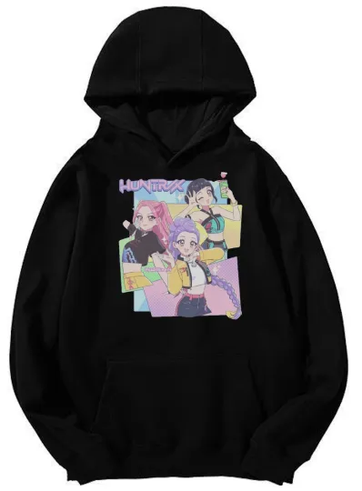 NightShift Unisex Hoodie – Huntrix Anime Girl Trio Neon Pop Art Pullover