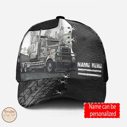 Discover Personalized Truck Driver Baseball Cap, Custom Name Trucker Classic Cap, Truck Cap for Dad, Gift for Trucker, Men, Husband Trucker Gifts