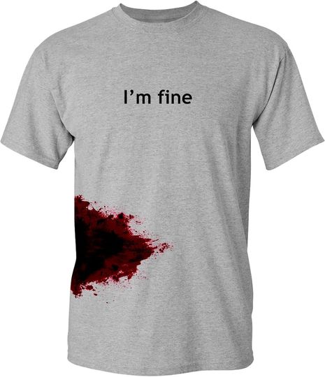 Discover I'm Fine Movie Halloween Costume T-Shirt Zombie Shark