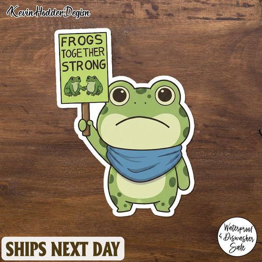 Discover Frogs Together Strong Sticker/Car Magnet, Portland Frog Protester Sticker/Car Magnet, Anti ICE Sticker, Anti Establishment, Resistance