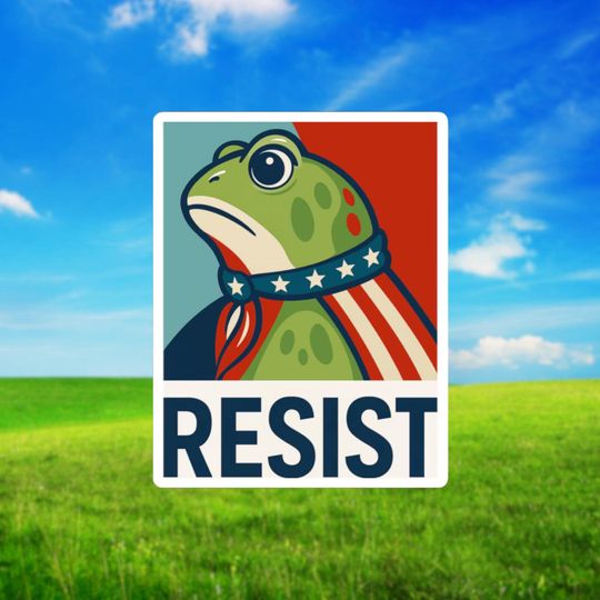 Discover Resist Portland Frog Die Cut Sticker, Funny Sticker, Liberal, Feminism, Anti Trump, FDT, Democrat