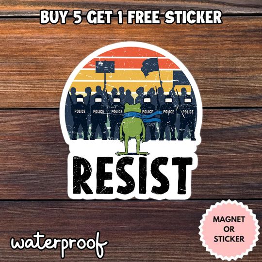 Discover Portland Frog Protester Sticker/Car Magnet, Anti ICE Sticker, Anti Establishment, Resistance, Anti ICE Sticker, Pro Immigrant Sticker