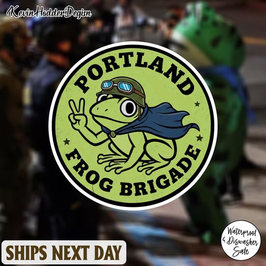 Discover Portland Frog Brigade Sticker/Car Magnet, Portland Frog Protester Sticker/Car Magnet, Anti ICE Sticker, Anti Establishment, Resistance