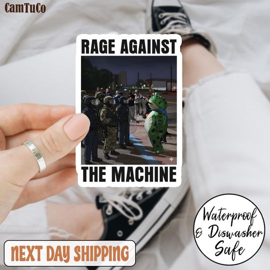 Rage Against Sticker, Resist Portland Frog Sticker, Frog Resist Sticker, Anti ICE Sticker, Anti Trump Sticker, Portland Freedom