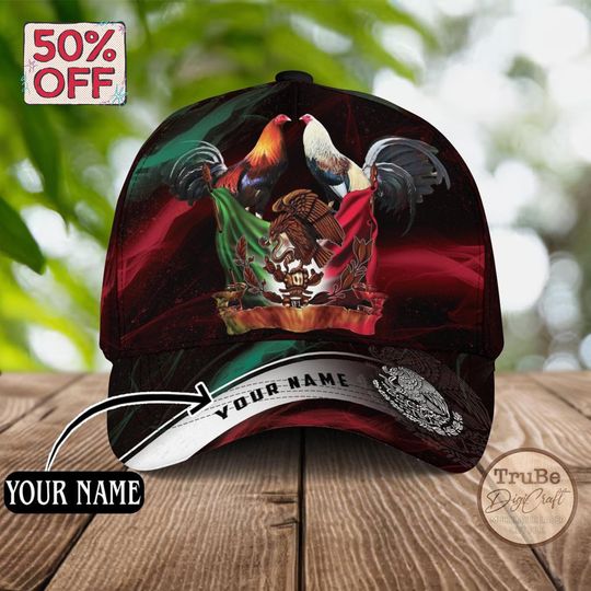 Discover Personalized Mexico Rooster Baseball Cap: Adjustable Polyester Hat