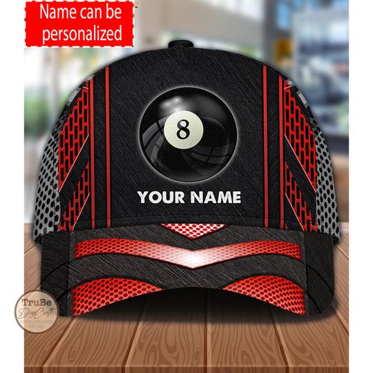 Discover Personalized Billiard Baseball Cap: Custom Name, Adjustable Fit