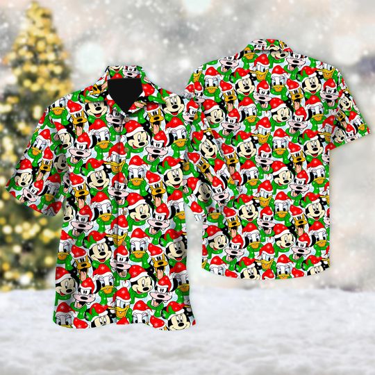 Discover Disney Mickey And Friends Merry Christmas Hawaii Shirt