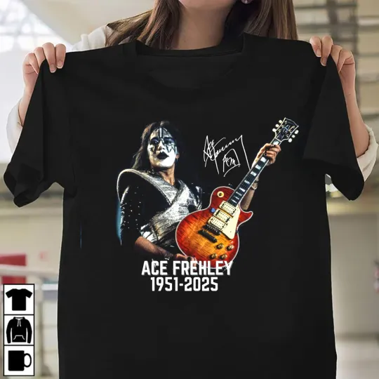 Legendary Ace Frehley T-Shirt  Memorial Signature