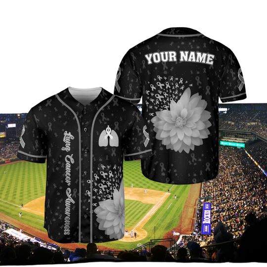 Lung Cancer Awareness Baseball Jersey