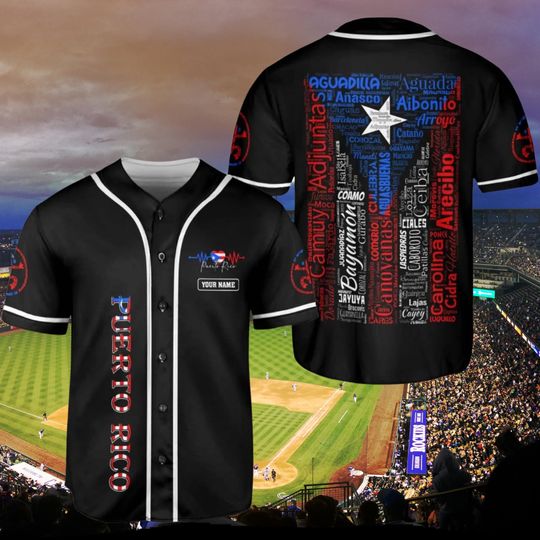 Discover Puerto Rico Baseball Jersey Custom Name Shirt Boricua Pride Gift