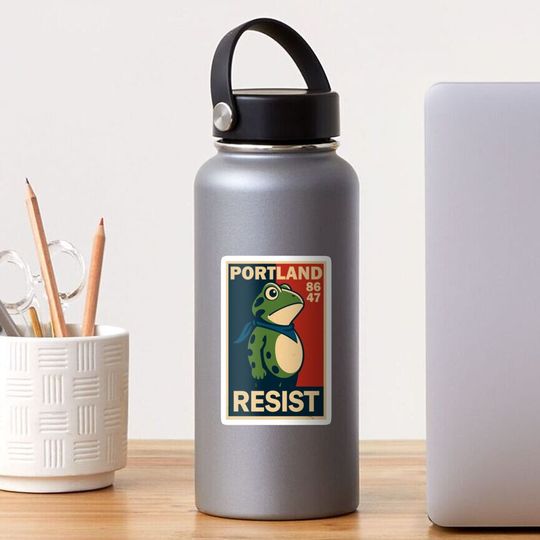 Discover Resist Portland Frog Protest,Anti ICE Anti Fascism Vintage Activist , Resistance Sticker