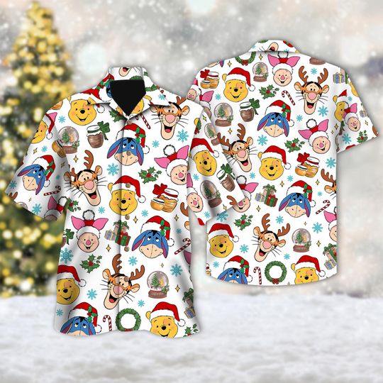 Discover Disney Winnie The Pooh Christmas Hawaiian Shirt, Pooh And Friends Hawaii Shirt
