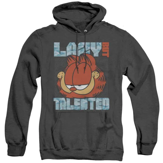 Discover GARFIELD LAZY BUT TALENTED Licensed Hooded Sweatshirt Heather Hoodie SM-3XL