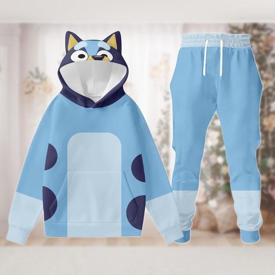 Discover Ears Cosplay 3D Hoodie Jogger, Blue Dog Costume Hoodies, Blue Dog Cosplay Hoodie, Blue Dog, Halloween Cosplay Gift