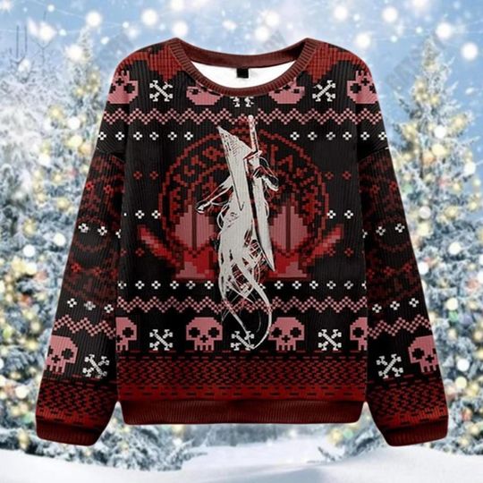 Pyramid Head Ugly Christmas Sweater, Silent Hill Horror Game Gift, Gaming Xmas Jumper, Dark Festival Jumper, Skull Holiday Shirt